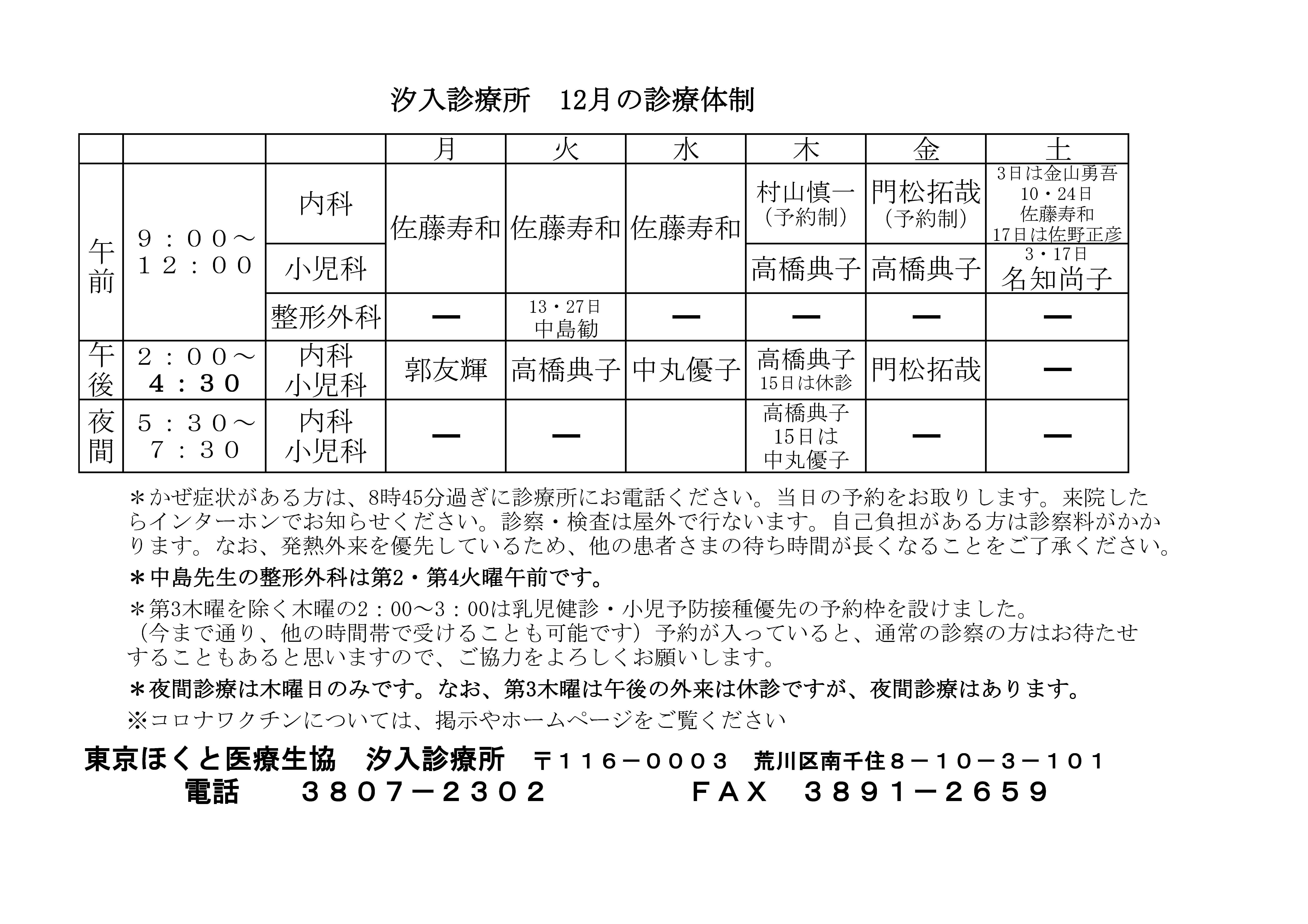 診療体制